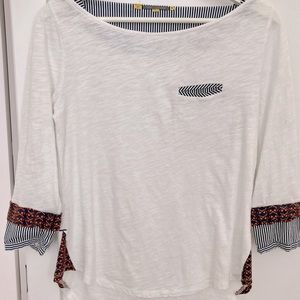 Anthropologie little yellow button long sleeve blouse